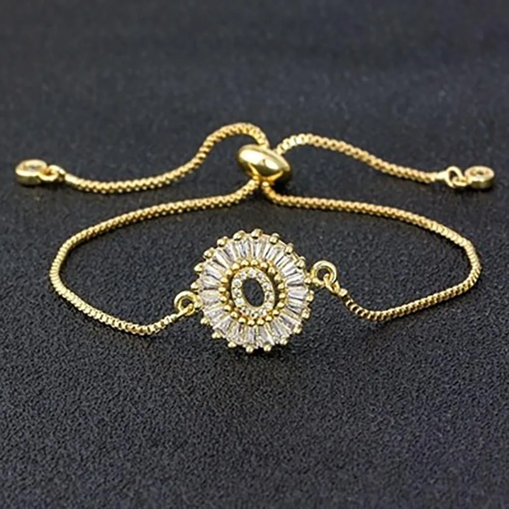 Delicate Initial Letter Charm Personalized Bracelet