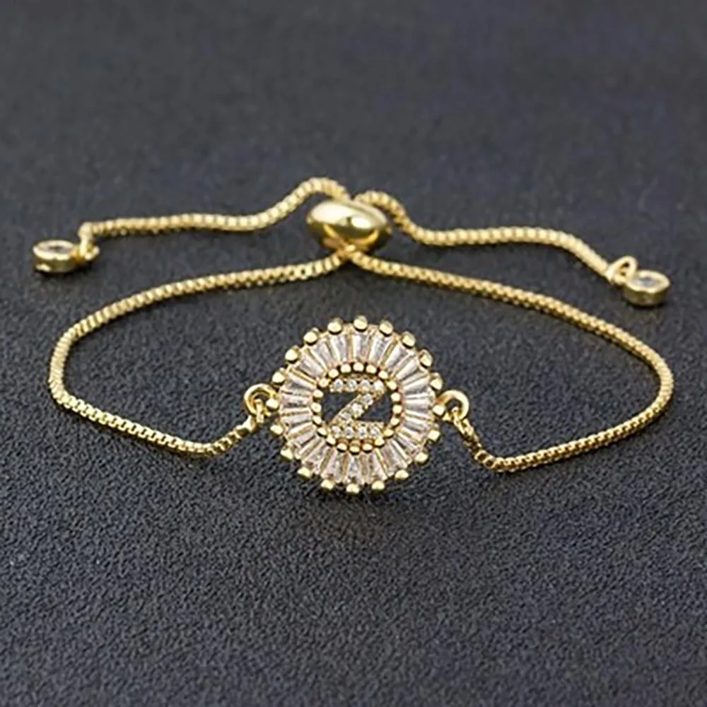 Delicate Initial Letter Charm Personalized Bracelet