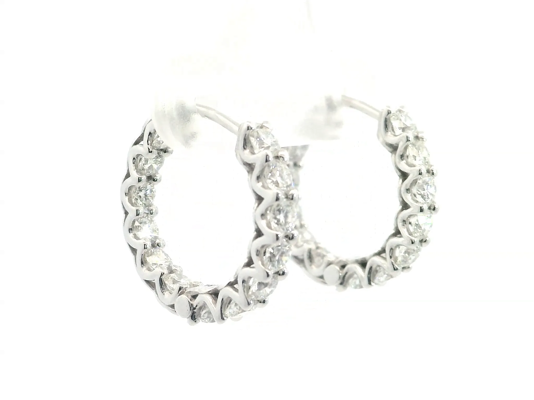Diamond Lattice Hoop Earrings
