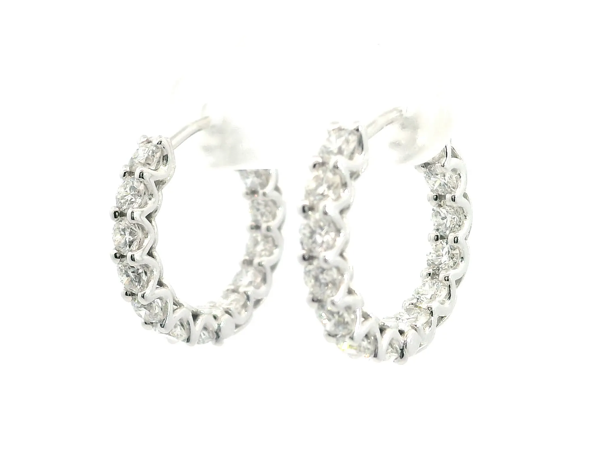 Diamond Lattice Hoop Earrings
