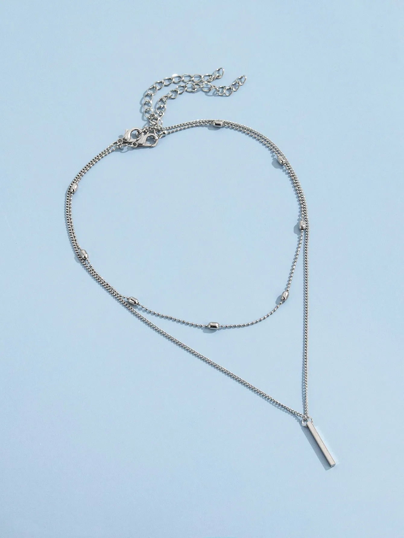 Double Layer Simple Temperament Love Zircon Necklace Clavicle Chain