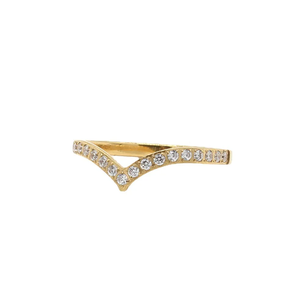 Elegant Women's Crown Zircon Ring in Titanium Steel