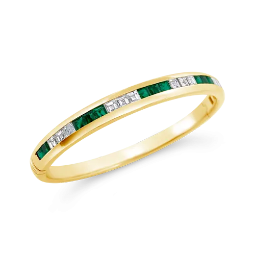Emerald & Diamond Bangle Bracelet