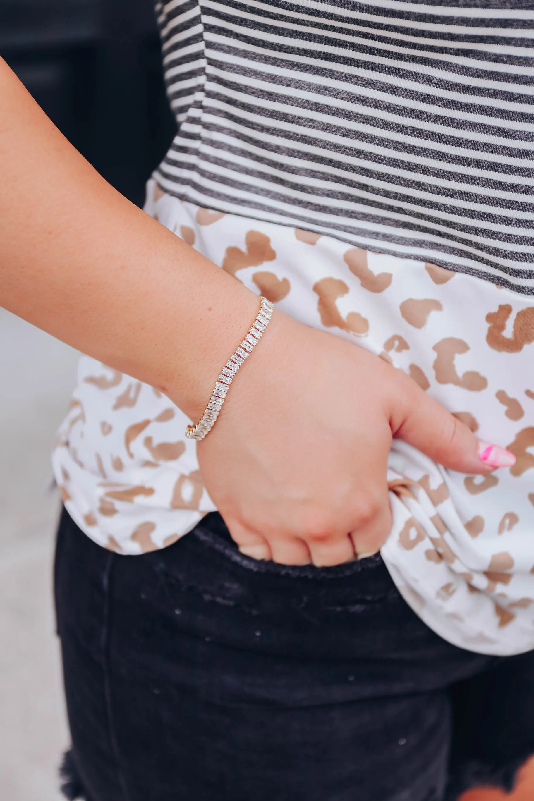 Emerald Cut CZ Bracelet - Gold