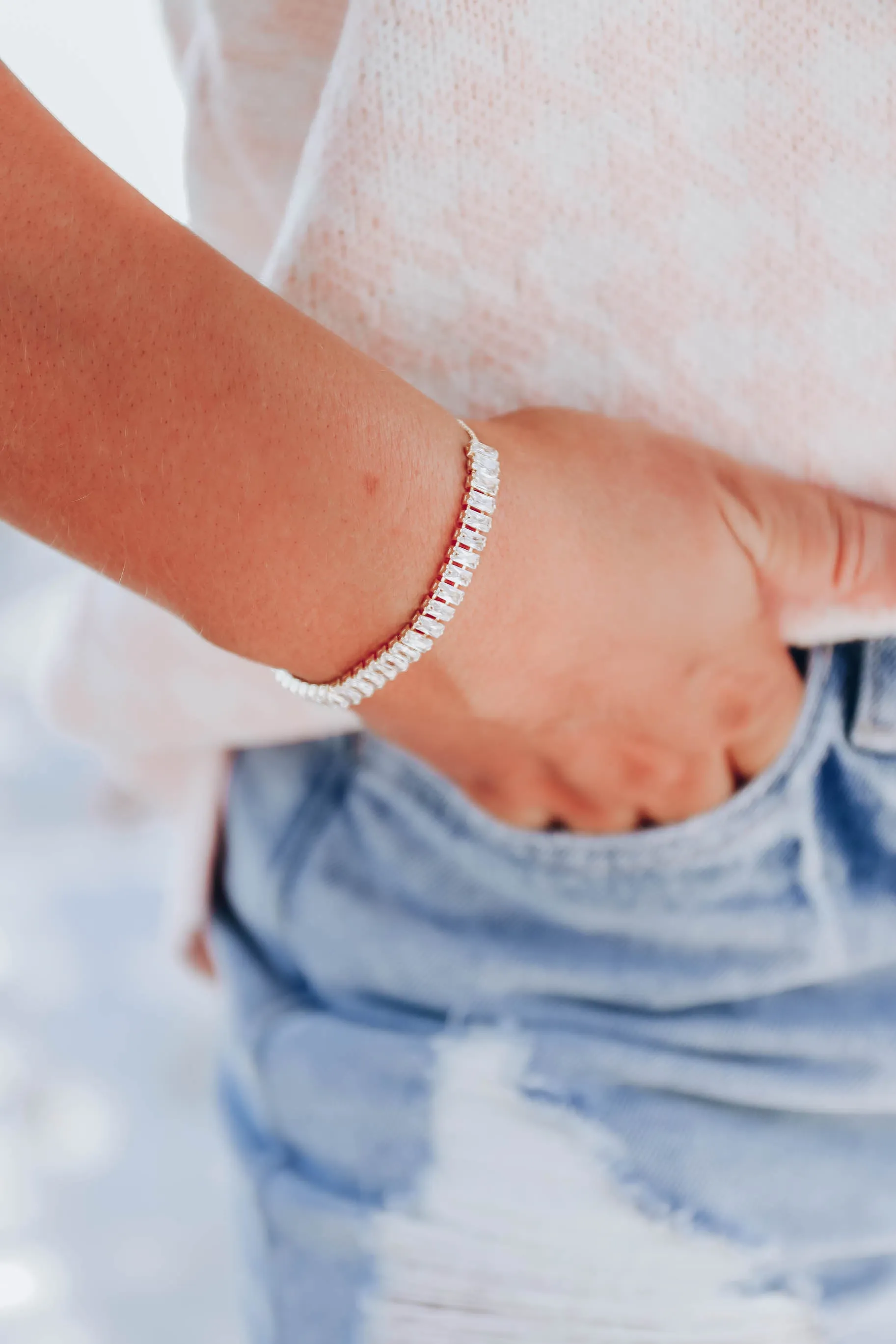 Emerald Cut CZ Bracelet - Gold