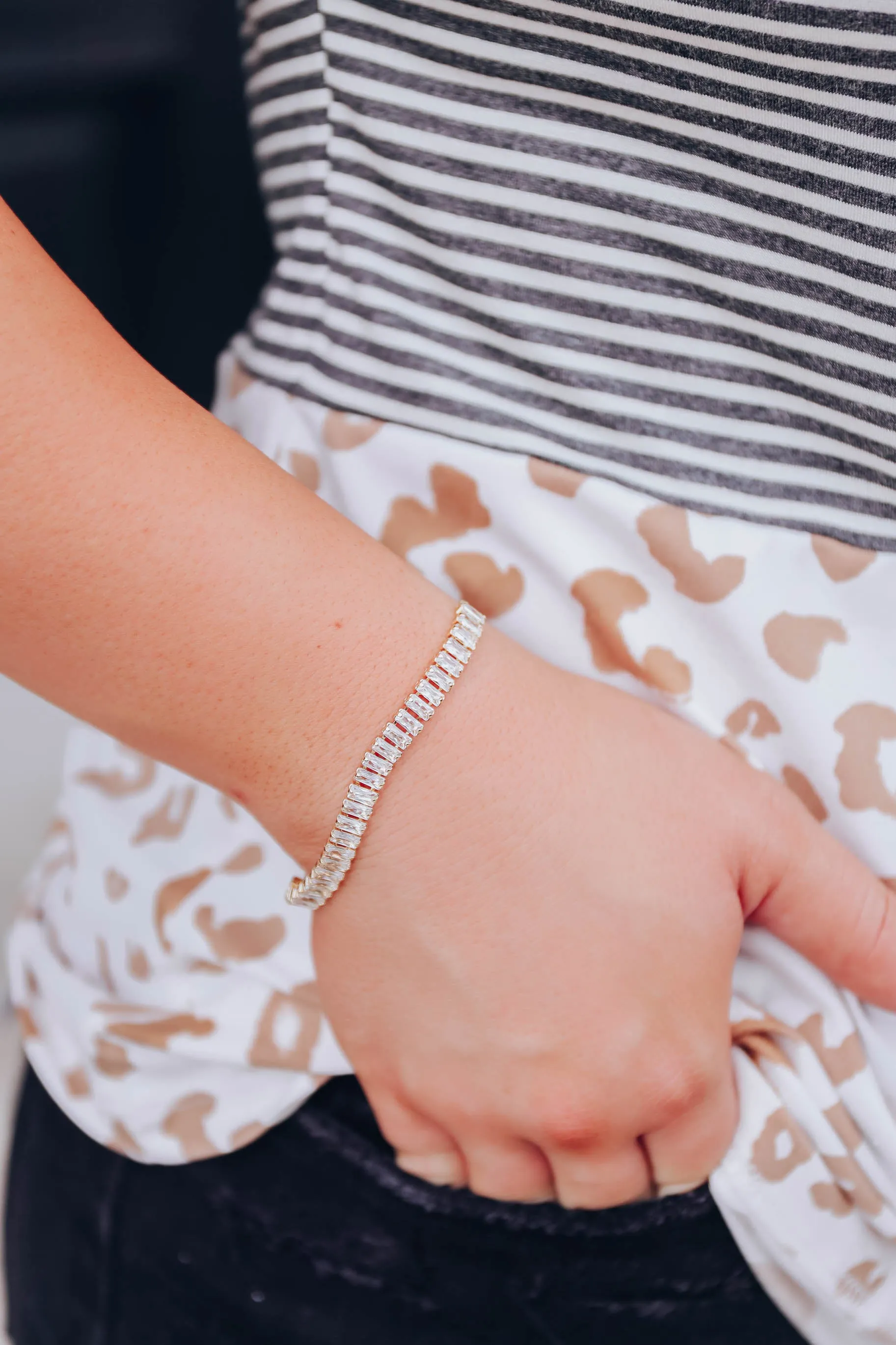 Emerald Cut CZ Bracelet - Gold