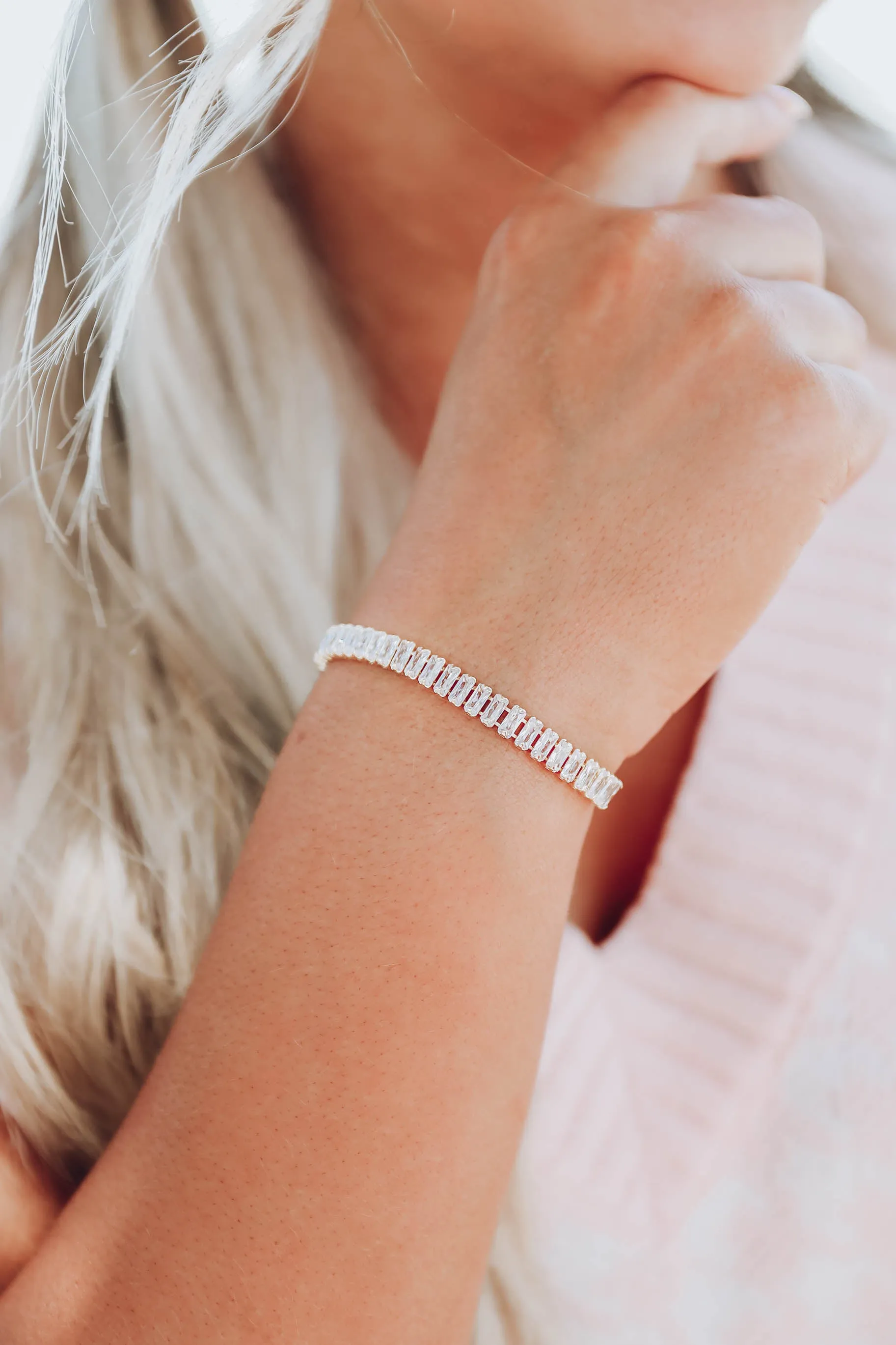Emerald Cut CZ Bracelet - Gold