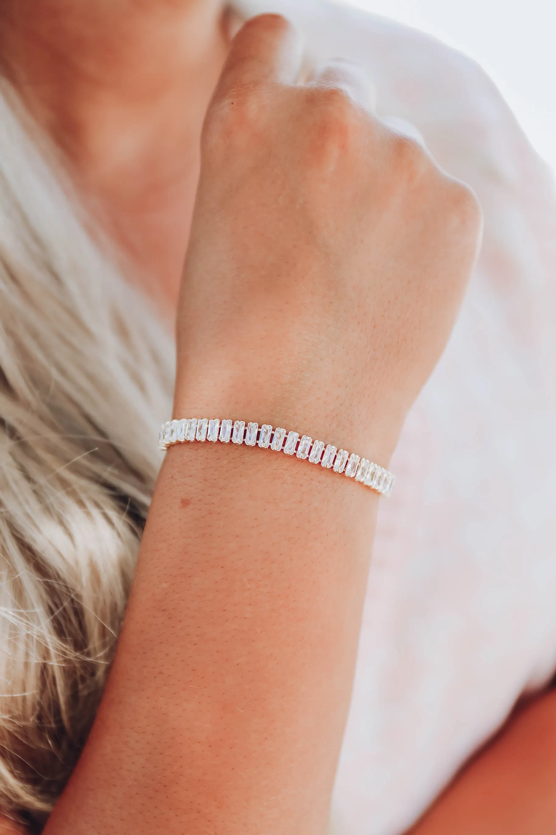 Emerald Cut CZ Bracelet - Gold