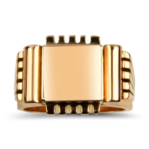 Estate 14K Rose Gold Vintage Soviet Union Signet Ring
