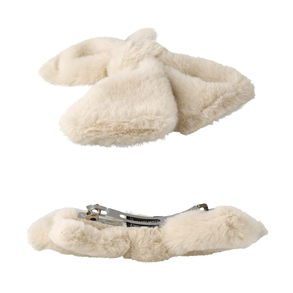 Furry Bow Hair Barrette