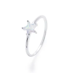 Gammie Silver Star White Opalite Ring