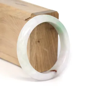 Genuine Burmese Light Lavender & Green Jadeite Jade Bangle Bracelet (56.33 mm) #253