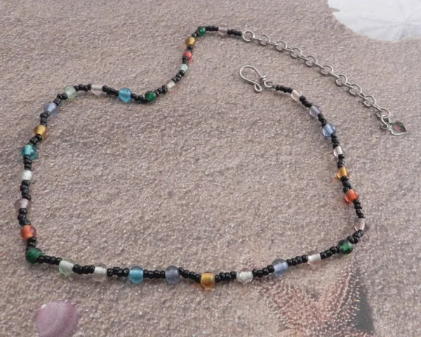 Glass Bead Lavender Glass Mix Choker