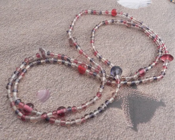 Glass Bead Lavender Glass Mix Choker