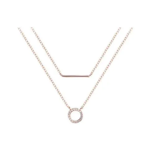 Gold Plated Silver Double Layer Geometric Choker Necklace
