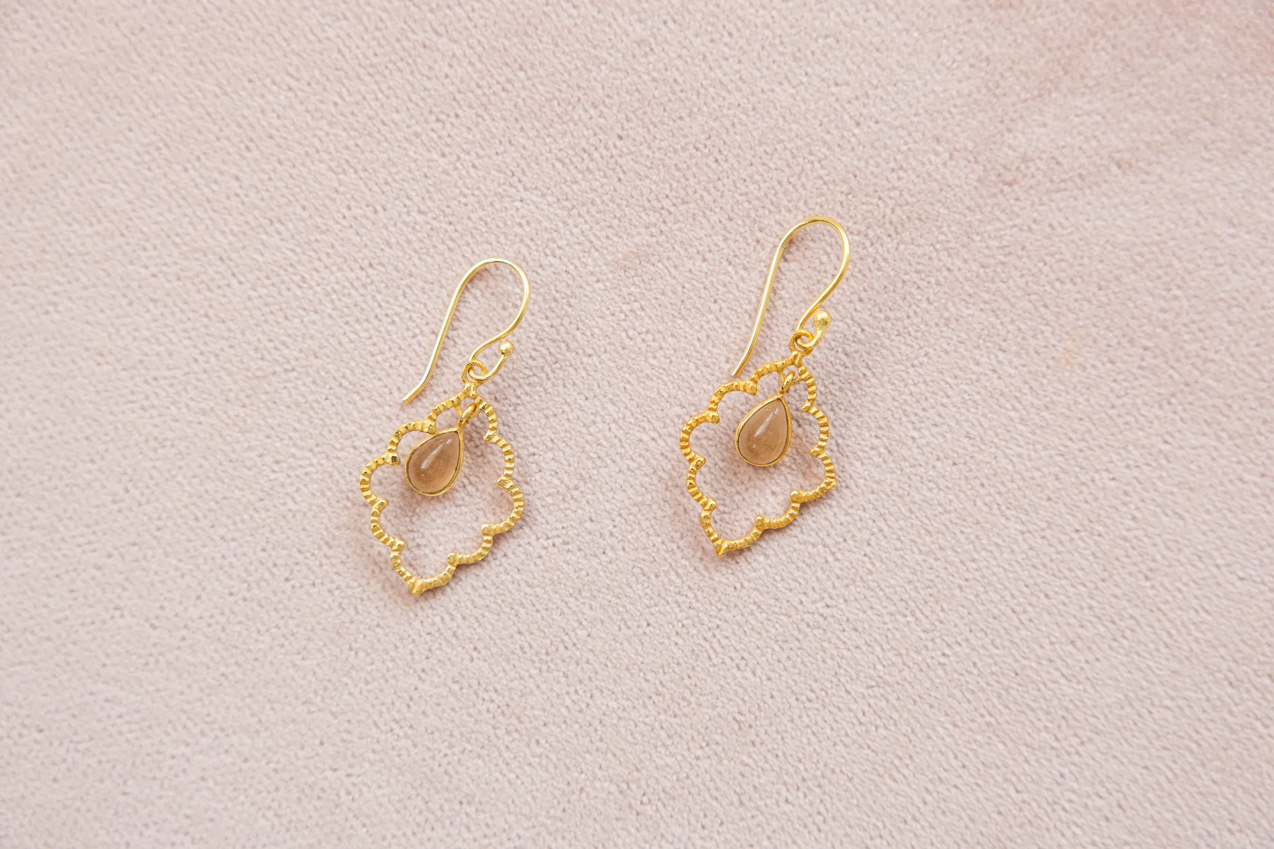 Golden Moroccan Chandelier Teardrop Earrings