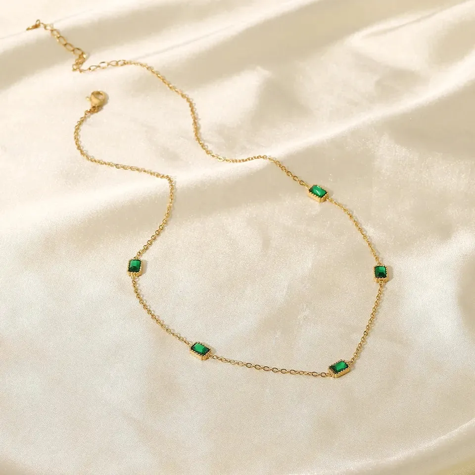 Green Cubic Zirconia Necklace
