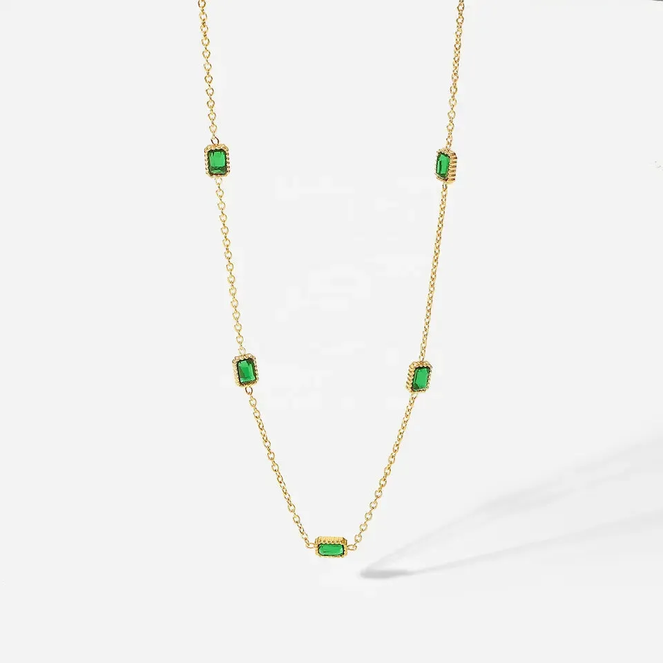 Green Cubic Zirconia Necklace