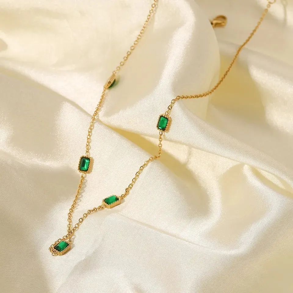 Green Cubic Zirconia Necklace