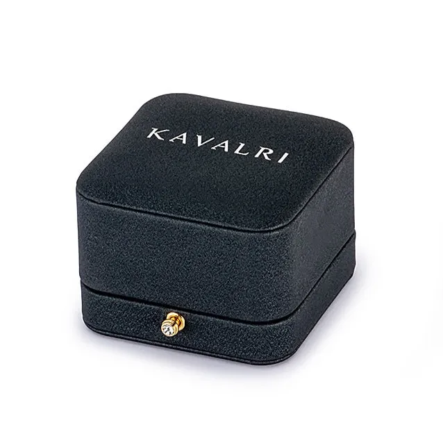 Grooved Gold Signet Ring with Diamonds