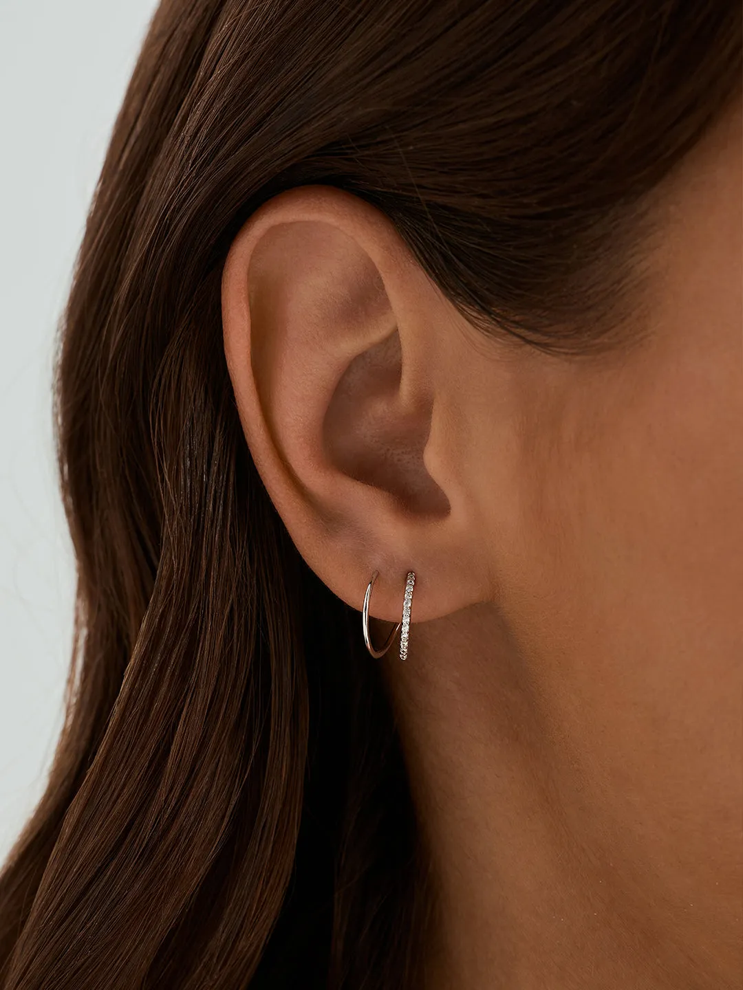 Half Pave Double Hoops