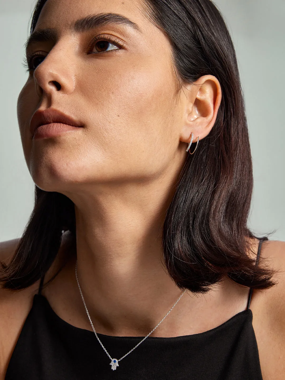 Half Pave Double Hoops