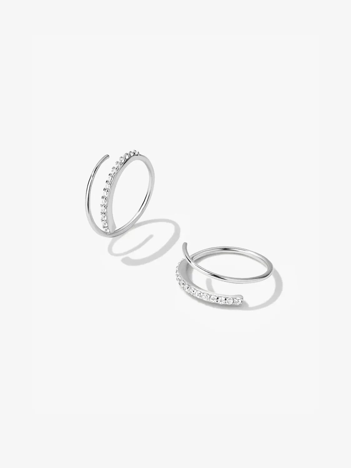 Half Pave Double Hoops