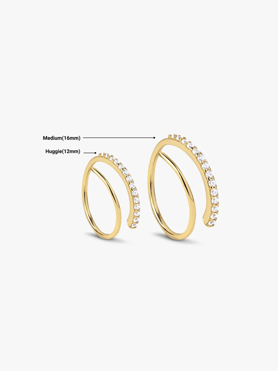 Half Pave Double Hoops