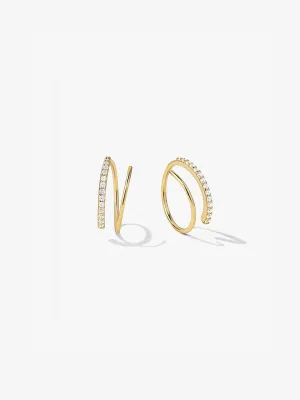 Half Pave Double Hoops