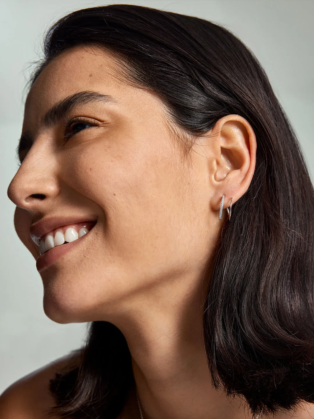 Half Pave Double Hoops
