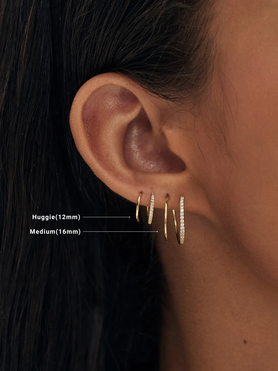 Half Pave Double Hoops