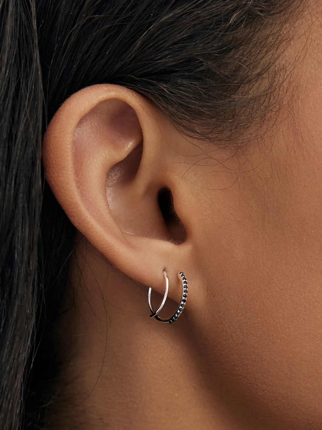 Half Pave Double Hoops