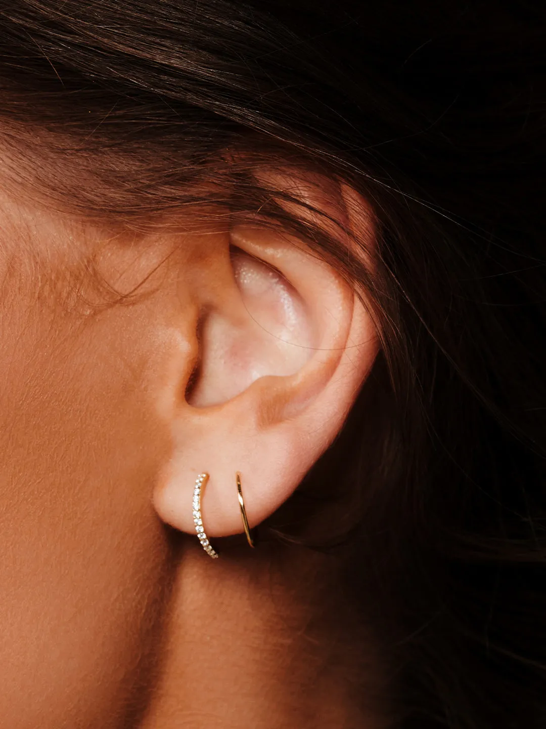 Half Pave Double Hoops