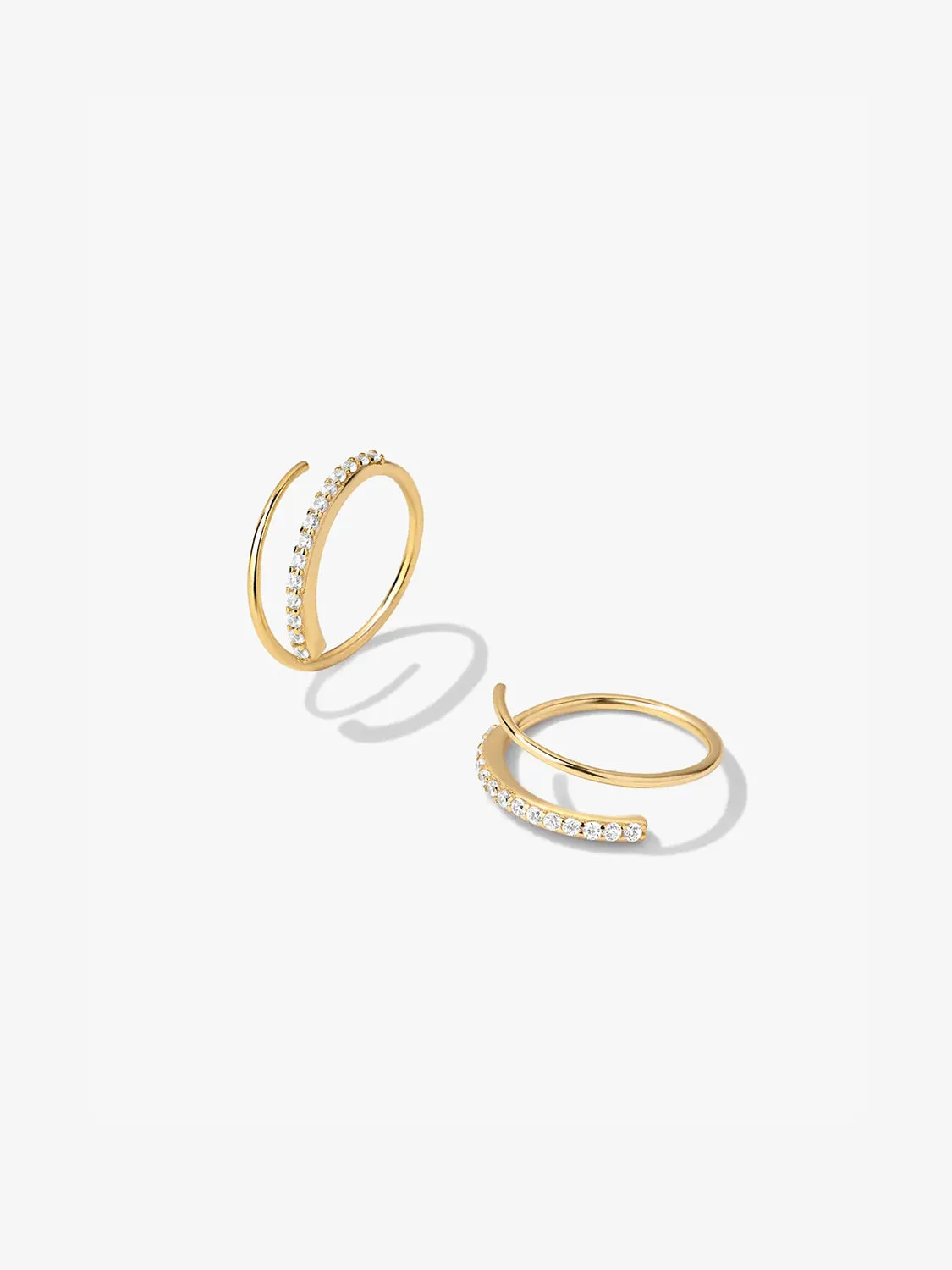 Half Pave Double Hoops