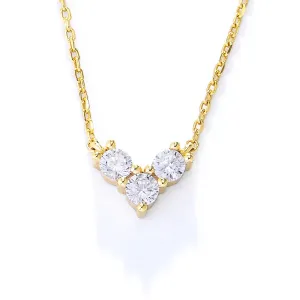Heart-shape Zircon Pendant Sterling Silver Necklace for Women