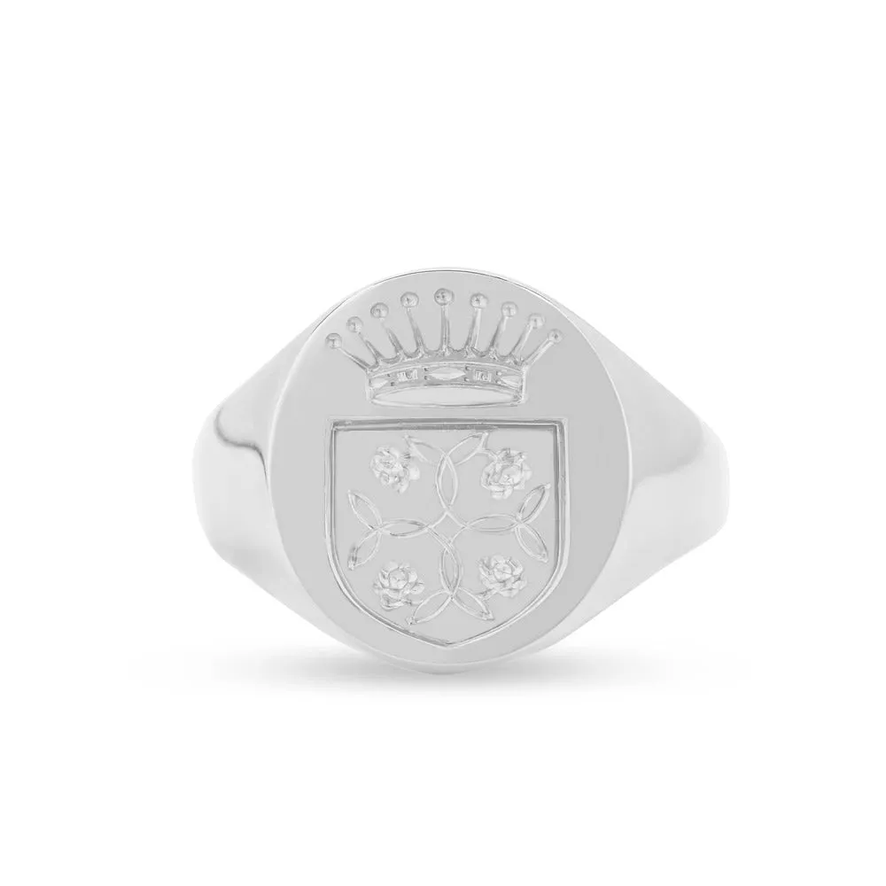 Heritage Signet Ring in White Gold