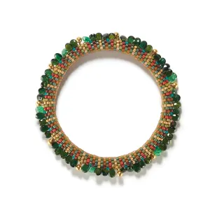 Holiday Green and Gold Bracelet