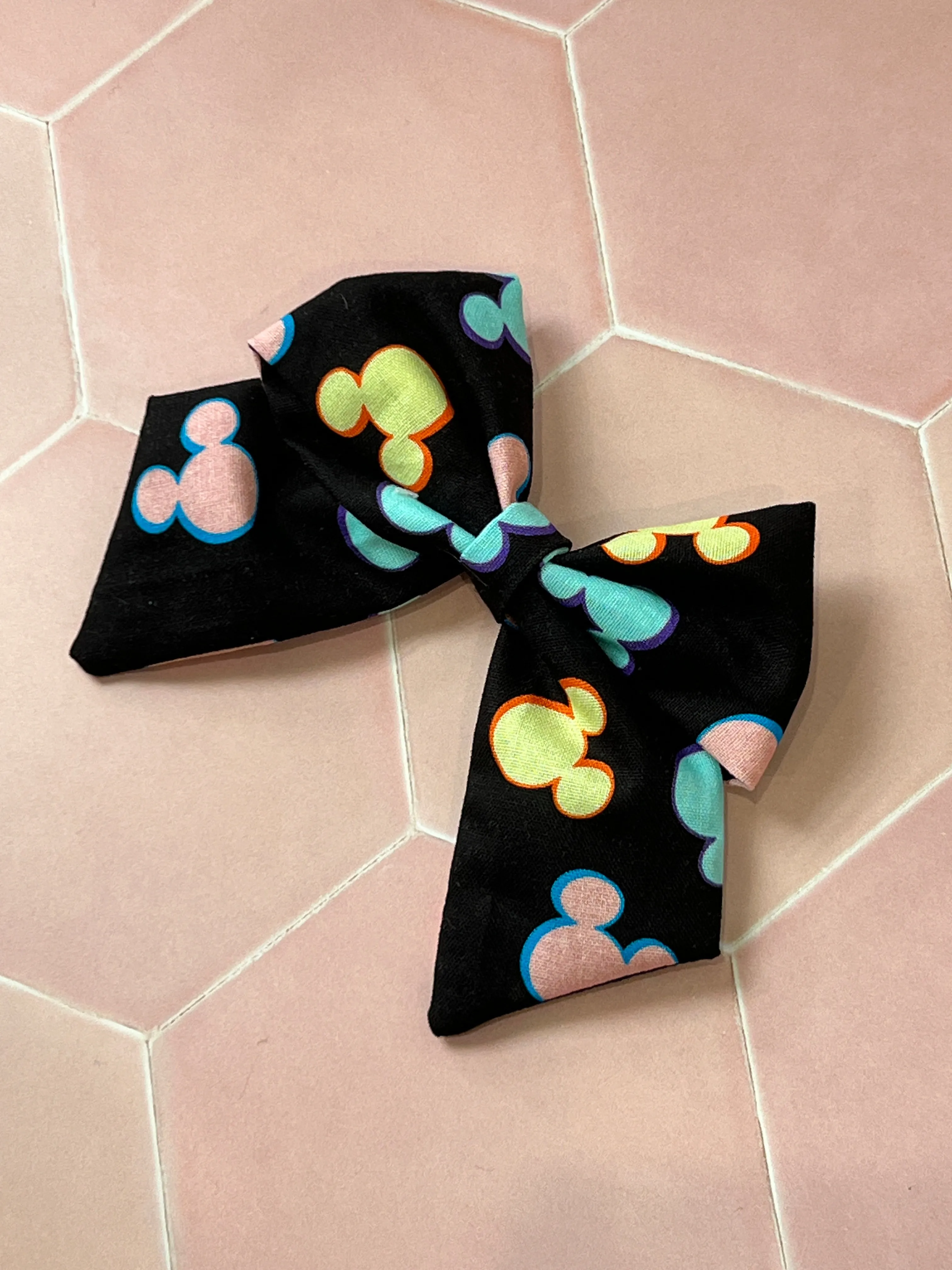 Kids Black Mickey Hair Bow