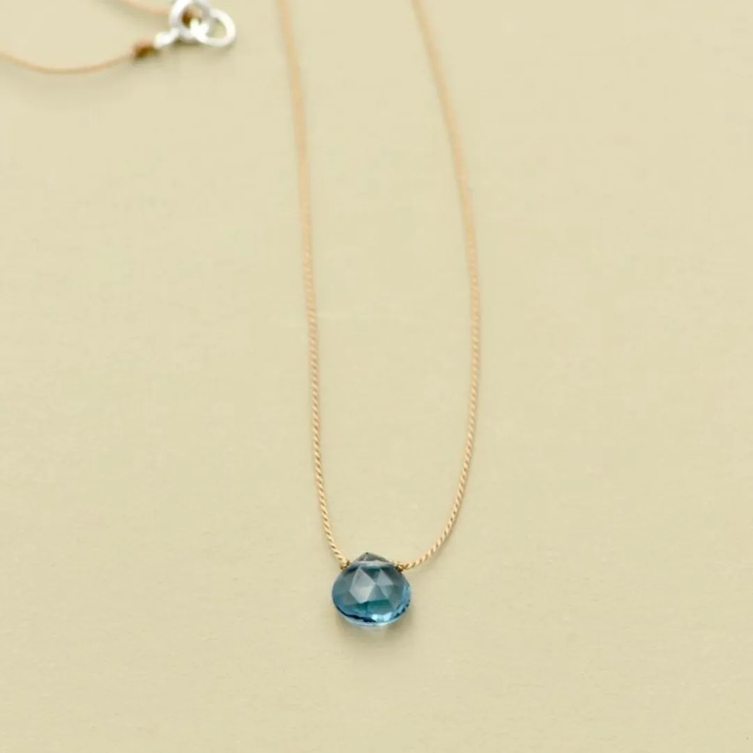 London Blue Topaz Teardrop Necklace