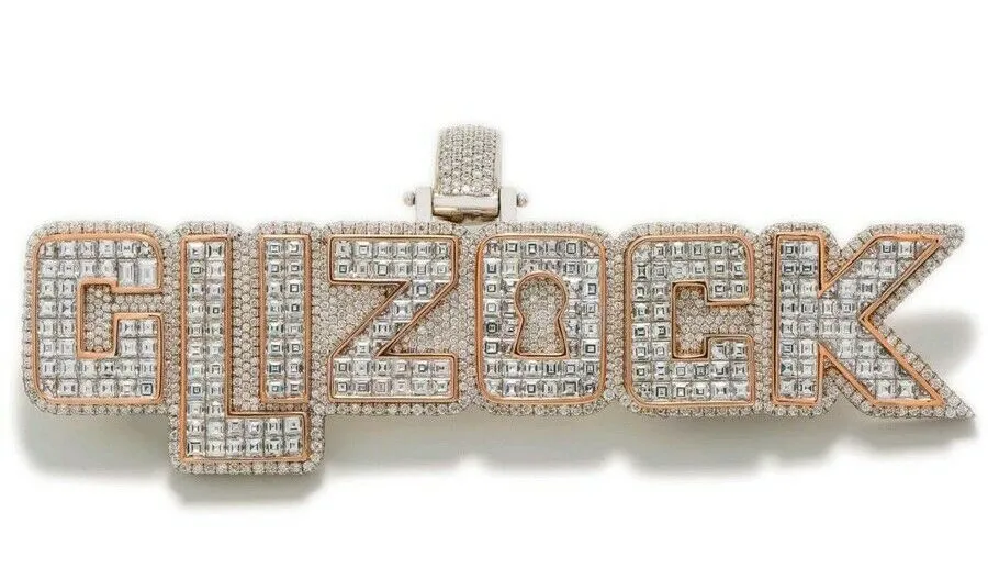 Lucky GLIZOCK Statement Pendant HipHop Style Diamond Studded Sterling Silver925