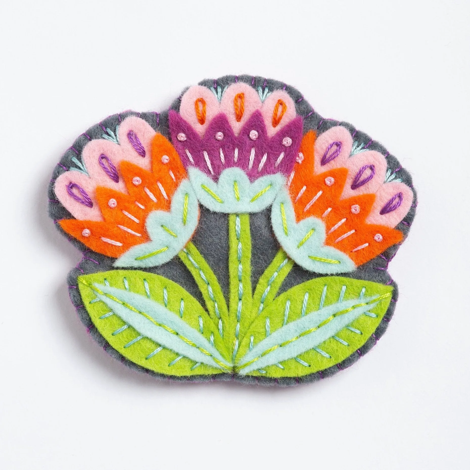 Marianne Flower Felt Craft Brooch Kit