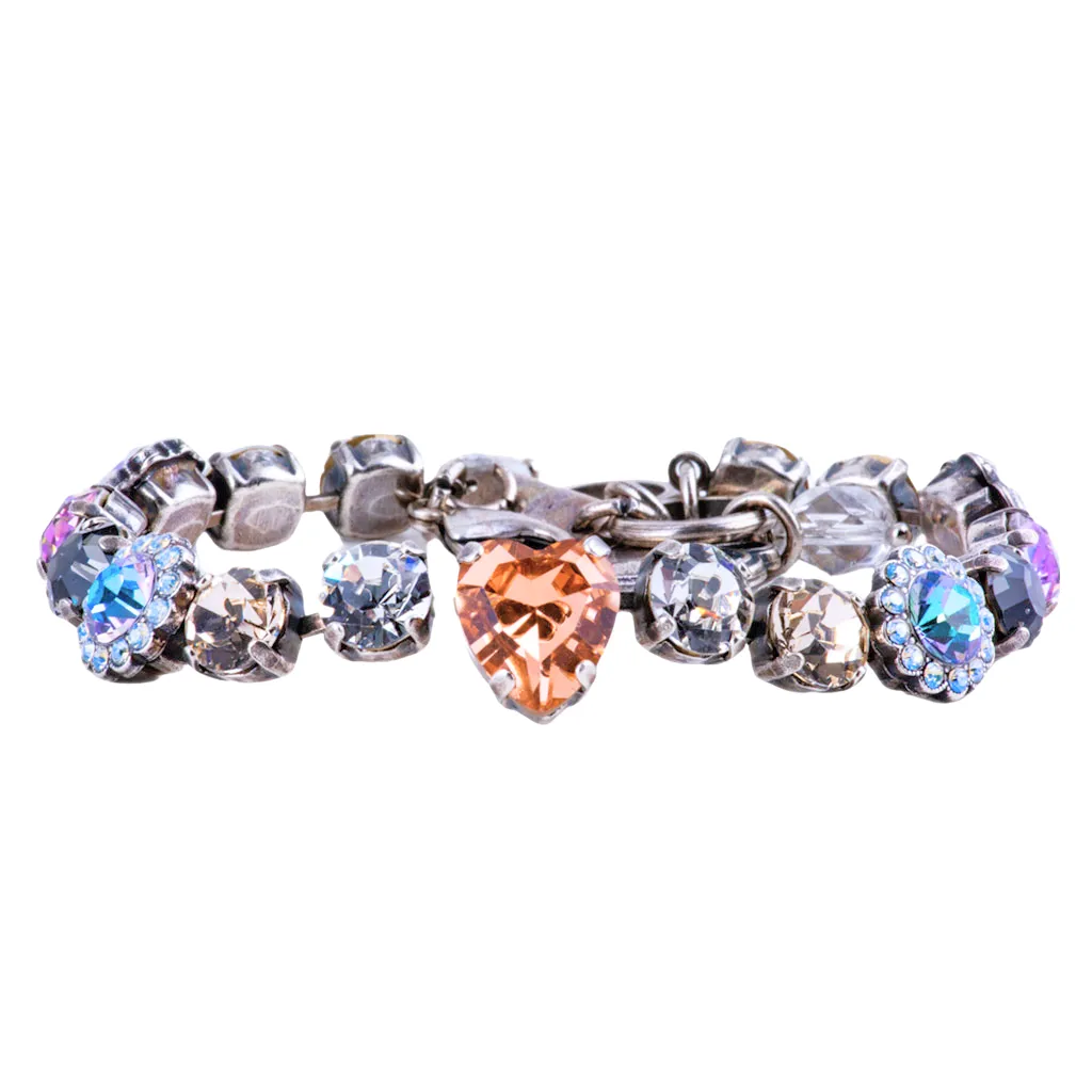 Medium Flower Heart Bracelet in "Ice Queen" *Custom*