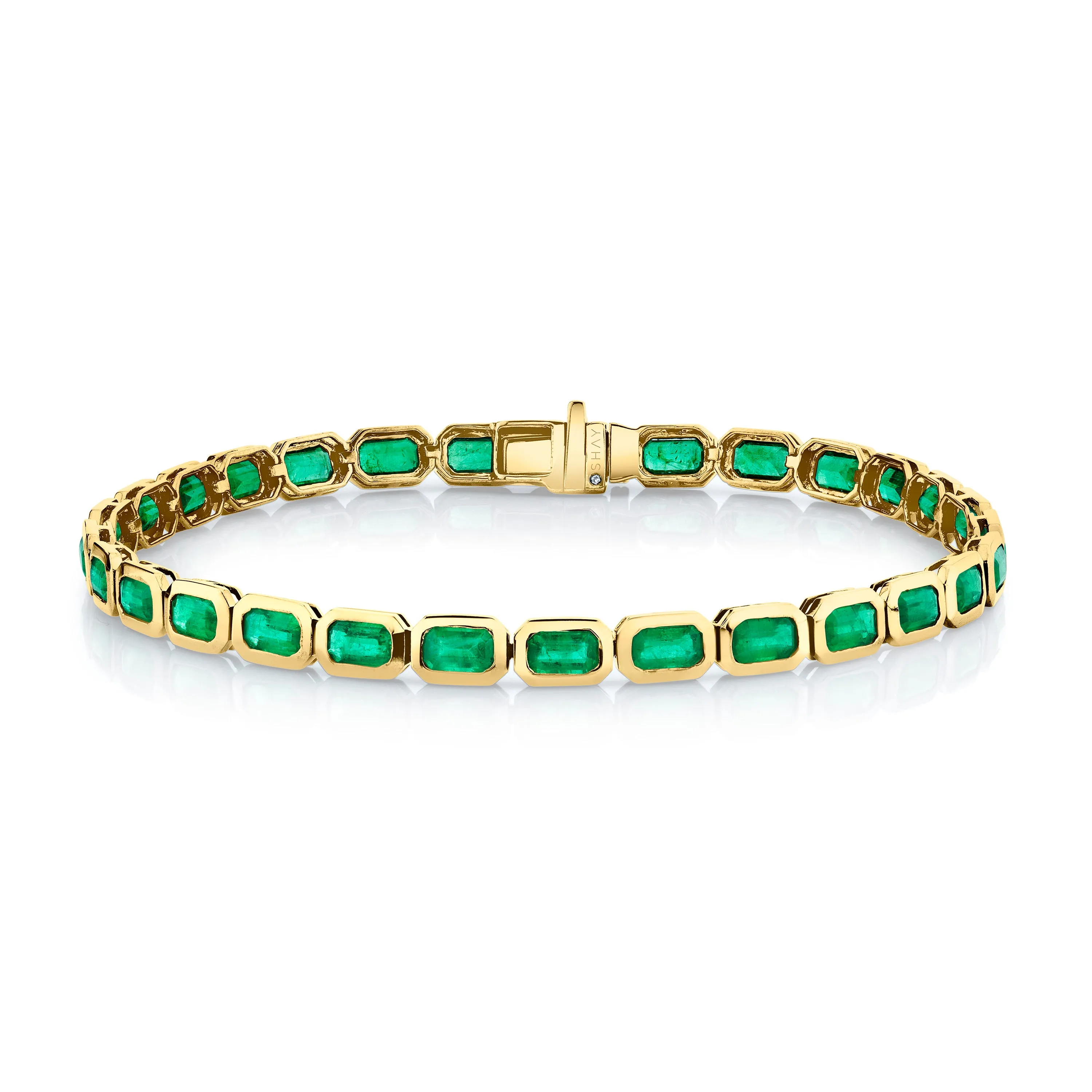 MEN’ S EMERALD BEZEL TENNIS BRACELET