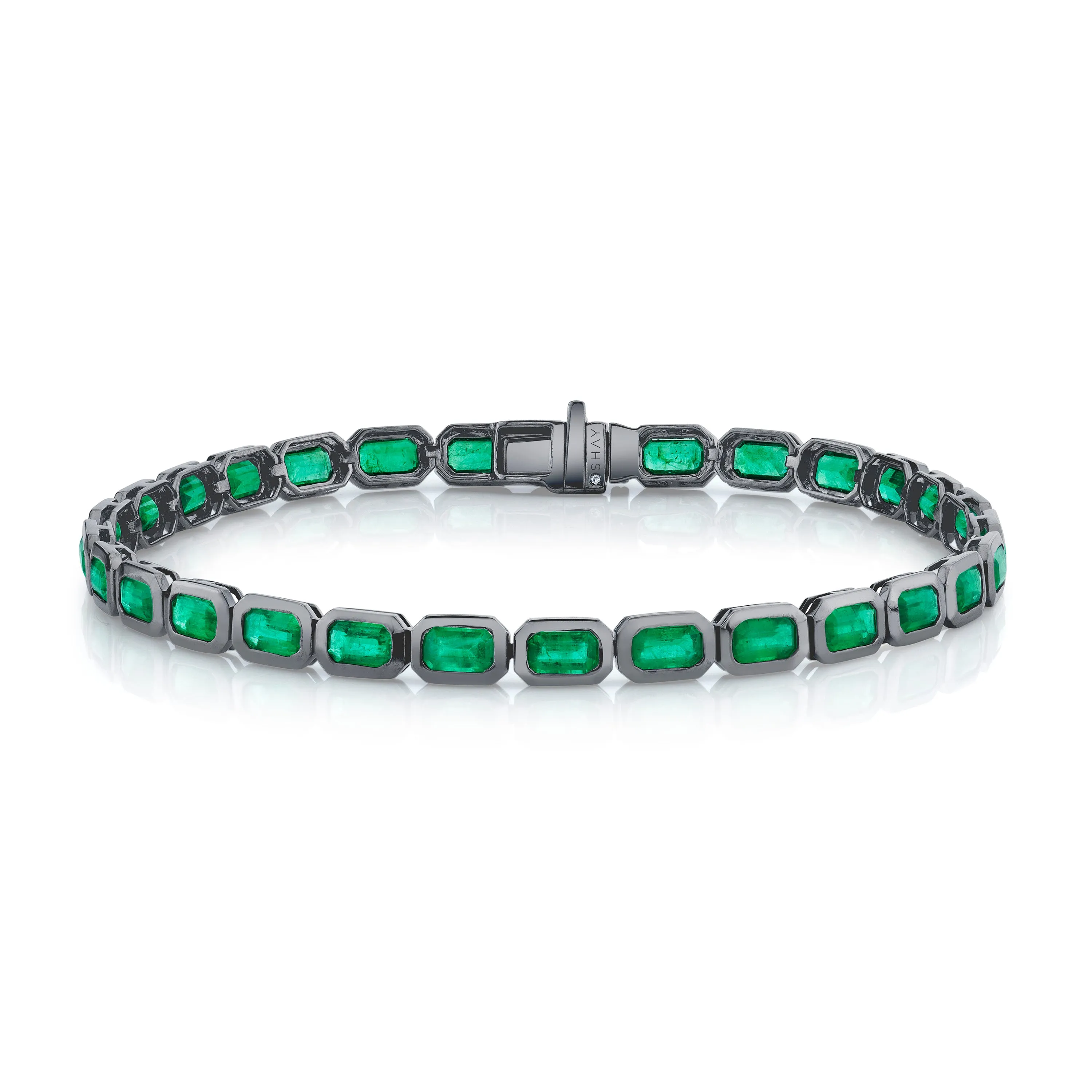 MEN’ S EMERALD BEZEL TENNIS BRACELET