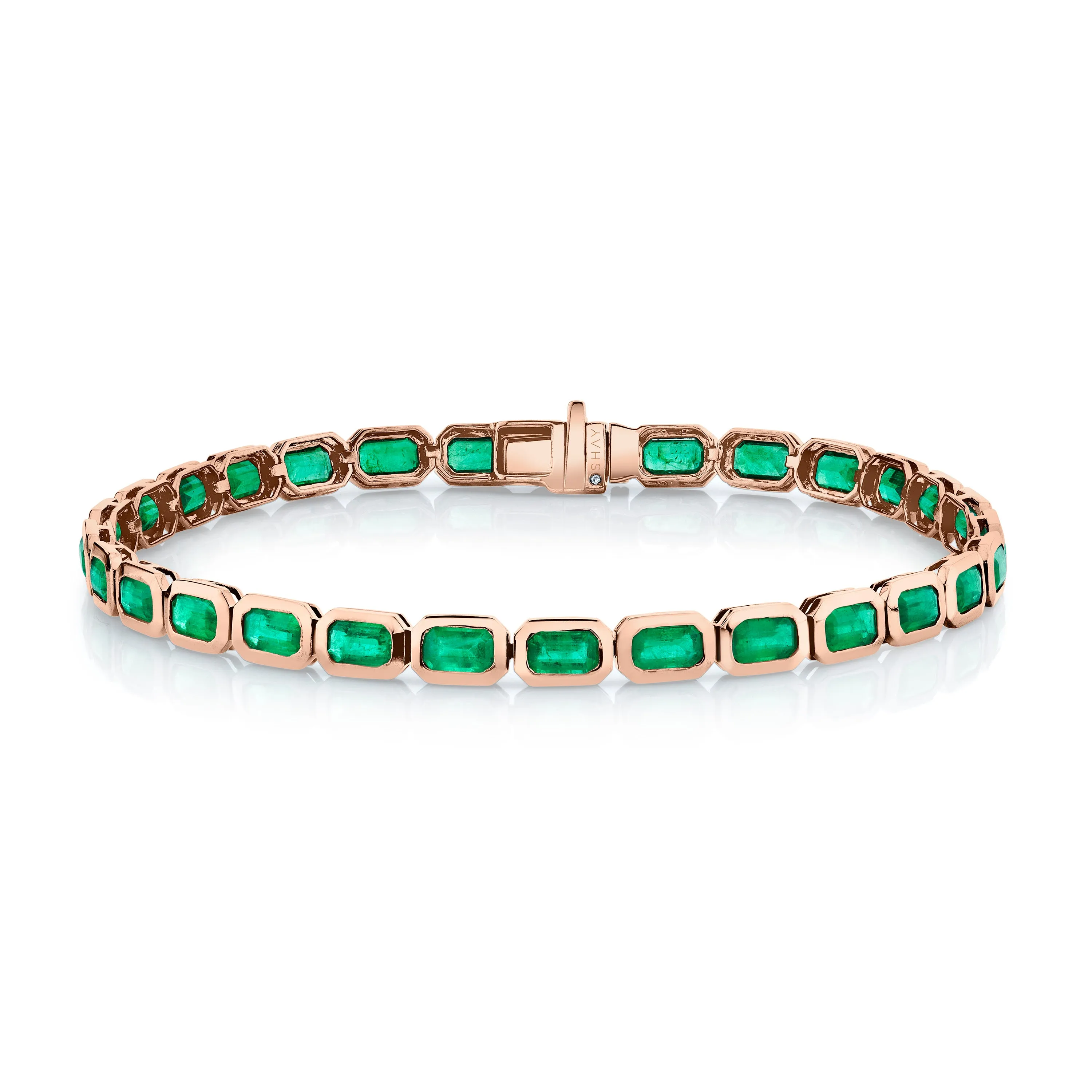 MEN’ S EMERALD BEZEL TENNIS BRACELET