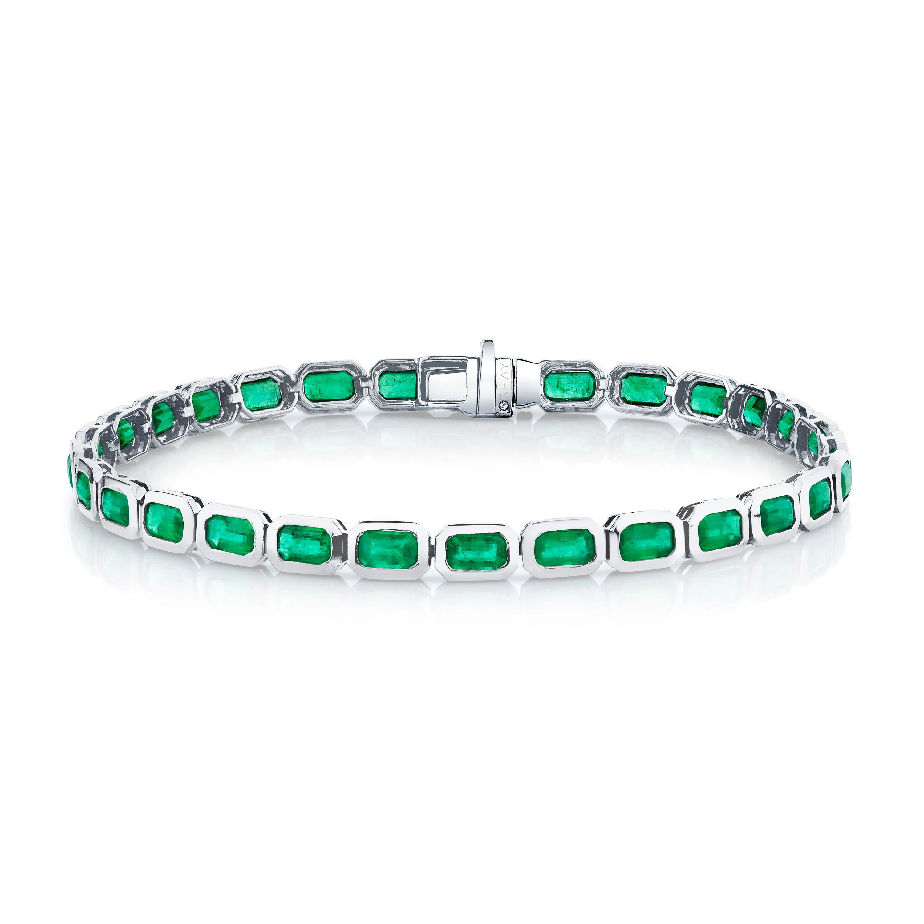 MEN’ S EMERALD BEZEL TENNIS BRACELET