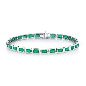 MEN’ S EMERALD BEZEL TENNIS BRACELET