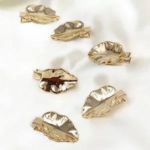 Metal Leaf Alligator Hair Barrettes/Clips 6 pieces