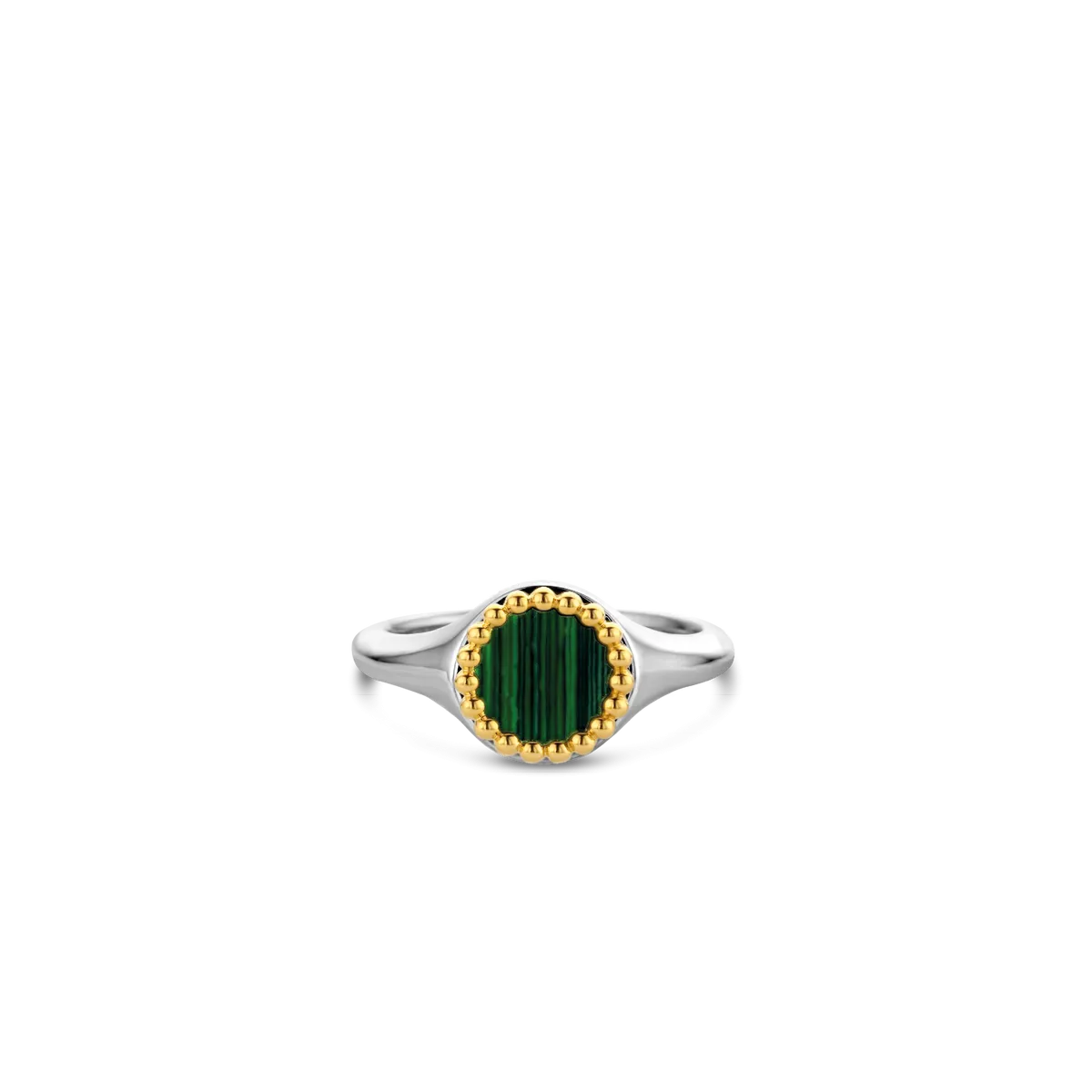 Milano Malachite Ring, Size 52 - Silver - 12207MA/52