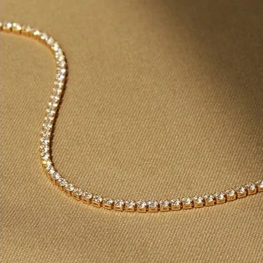 Minimalist Gypsophila Zircon Necklace